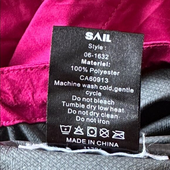 SAIL Always Ready Packable Rain Jacket Hot Pink SzL - Picture 10 of 13